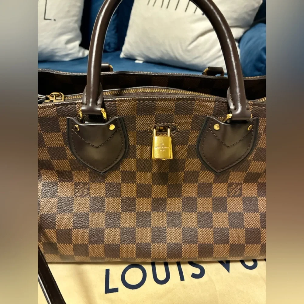 Louis Vuitton Damier Ebene Normandy hand bag with strap and dust bag